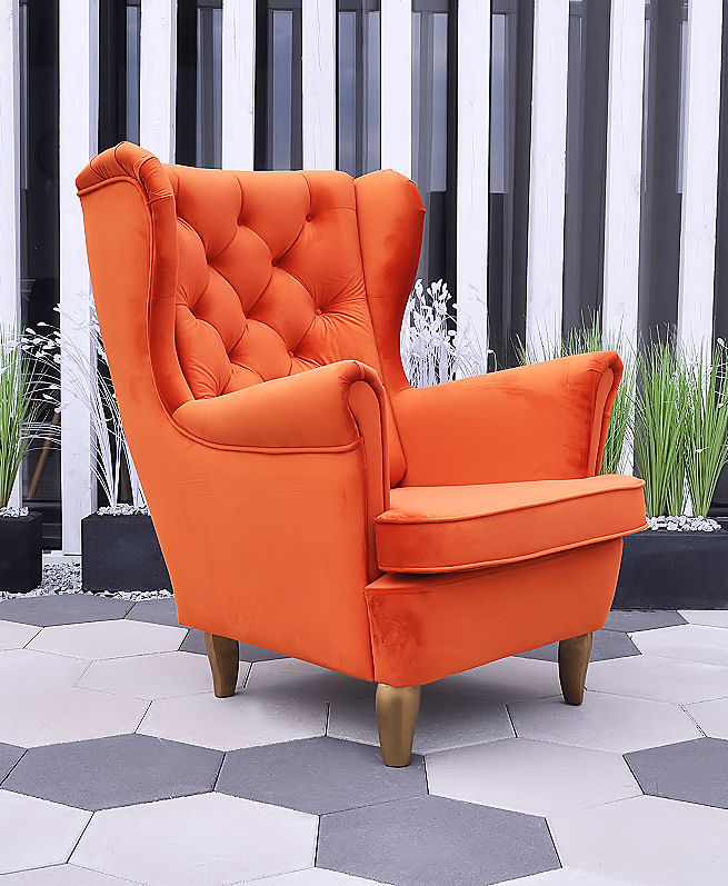 fotel pomarańczowy