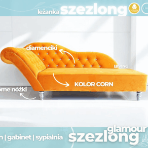 Szezlong leżanka w stylu glamour - elegancka i wygodna