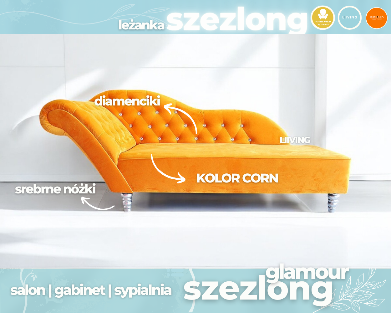 Szezlong leżanka w stylu glamour – elegancka i wygodna
