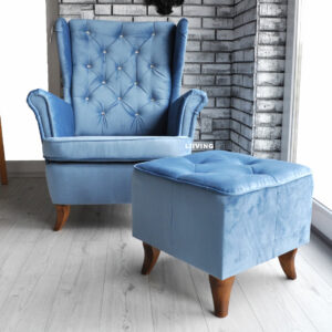 Fotel uszak w kolorze blue + brylanciki