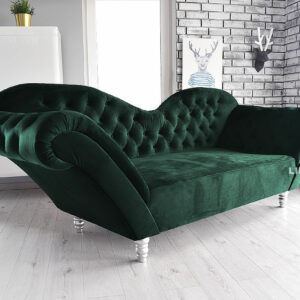 Sofa 3-Osobowa Szezlong butelkowa zieleń