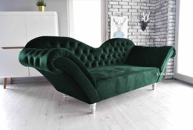 Sofa 3-Osobowa Szezlong butelkowa zieleń