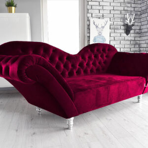 Sofa 3-Osobowa Szezlong w kolorze BURGUND
