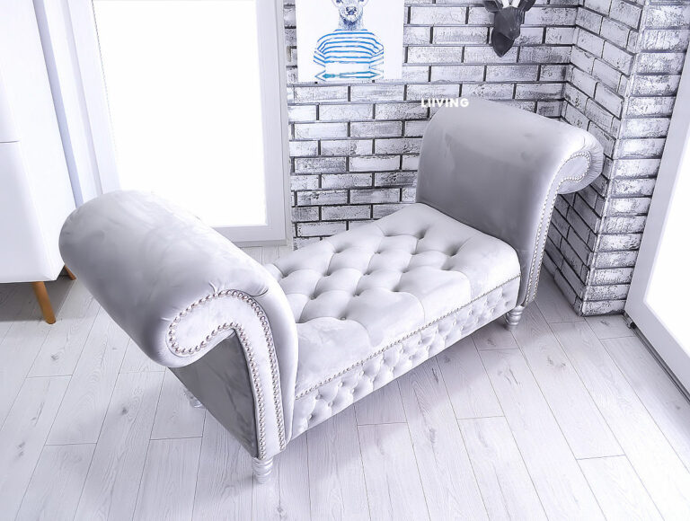 Ławeczka Szezlong glamour w kolorze SILVER