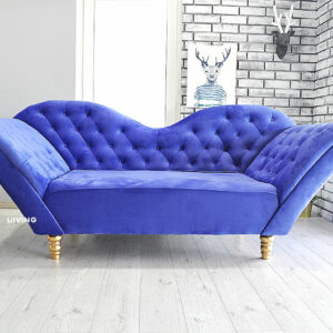 Sofa 2-Osobowa Szezlong w kolorze ORIENT BLUE
