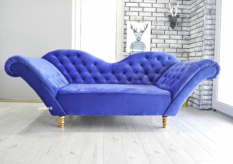 Sofa 2-Osobowa Szezlong w kolorze ORIENT BLUE