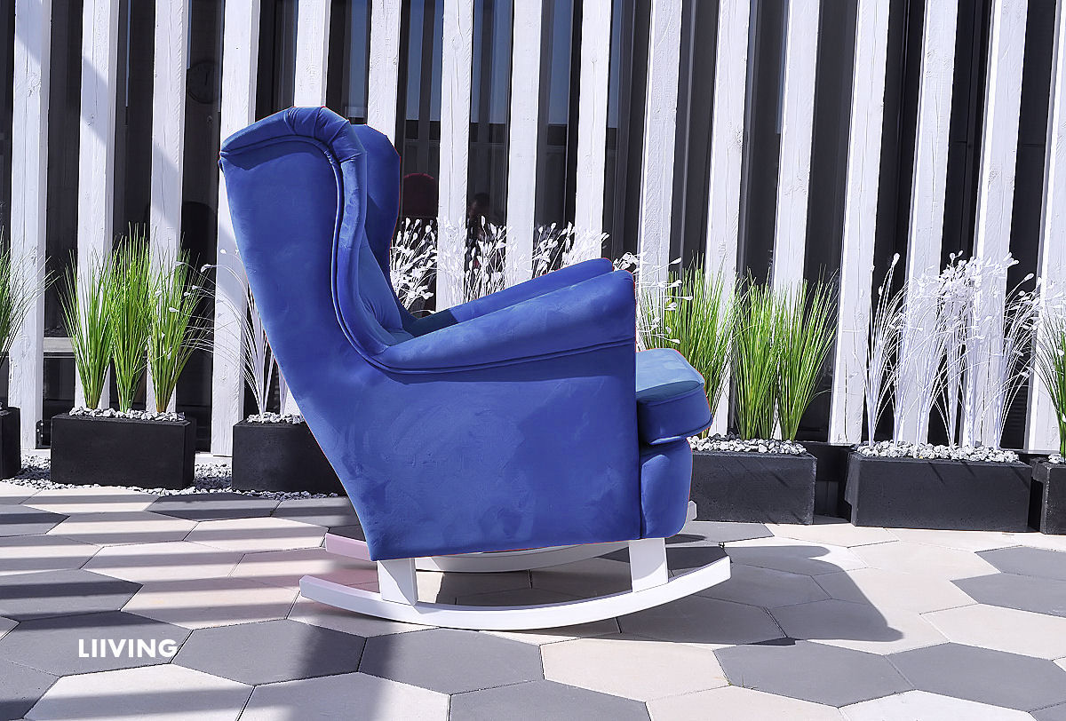 Fotel uszak bujany na płozach – kolor blue