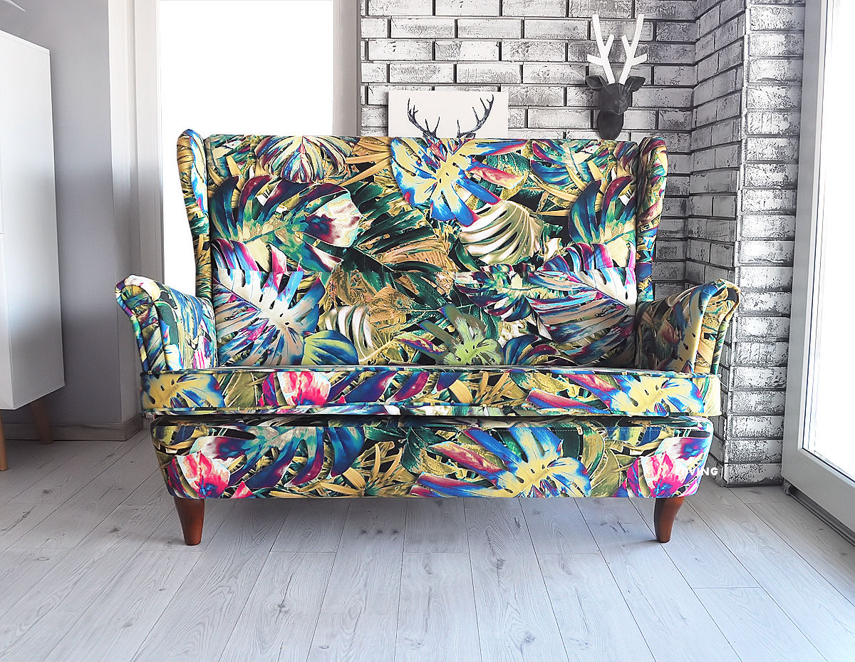 Sofa 2 osobowa uszak w tkaninie Papugi !