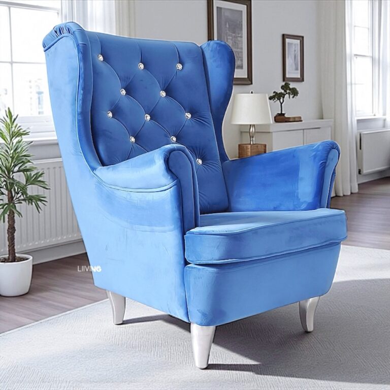 Fotel uszak w kolorze BLUE + brylanty