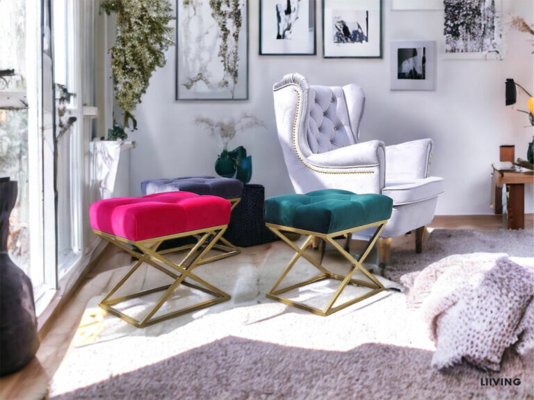 Fotel uszak w kolorze SILVER + złota pinezka + złote brylanty